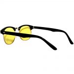 Half Frame Sunglasses Black/Silver Frame Yellow Lens