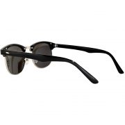 Half Frame Sunglasses Black/Silver Frame Blue Mirror Lens