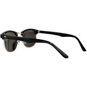 Half Frame Sunglasses Black/Silver Frame Purple Mirror Lens