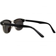 Half Frame Sunglasses Black/Silver Frame Red Mirror Lens