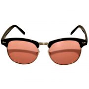 Half Frame Sunglasses Black/Gold Frame Pink Lens