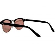 Half Frame Sunglasses Black/Gold Frame Pink Lens