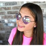 Sunglasses Heart Women's Metal Silver Frame Purple Lens