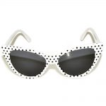 Cat Eye Sunglasses White frame polka Dots smoke lens