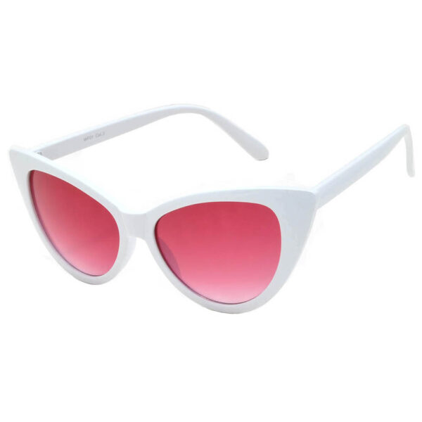 Cat Eye sunglasses white frame red lens