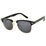 Half Frame Sunglasses Black Gold Frame Smoke Lens One Dozen