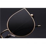 Sunglasses 86001 C6 Women's Metal Petal Silver Frame Blue Mirror Lens One Pair