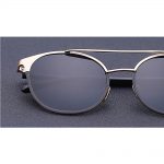 Sunglasses 86026 C4 Women's Metal Fashion Silver Frame Blue Mirror Lens One Pair