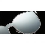 Sunglasses 86036 C2 Women's Metal Fashion Black/Silver Frame Silver Mirror Lens One Pair