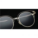 Sunglasses 86042 C2 Women's Metal Round Fashion Silver Frame Silver Mirror Lens One Pair