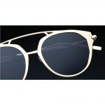 Sunglasses 86046 C3 Women's Metal Round Fashion Gold Frame Brown Mirror Lens One Pair