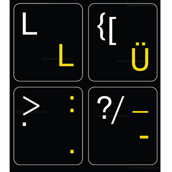 German English keyboard sticker