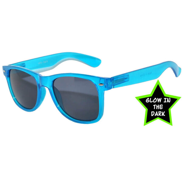 Glow in the Dark Sunglasses Smoke Lens Blue (12 Pairs)