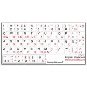 German - English keyboard sticker white