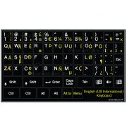 English international language keyboard stickers non transparent black