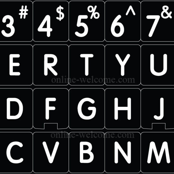 Mac English font round large letters black keyboard sticker