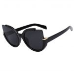 OWL ® 001 C1 Round Eyewear Sunglasses Women's Men's Plastic Round Circle Black Frame Black Lens One Pair