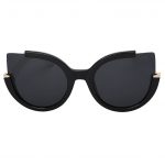 OWL ® 001 C2 Round Eyewear Sunglasses Women's Men's Plastic Round Circle Black/White Frame Black Lens One Pair