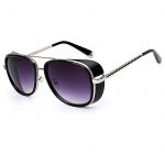 OWL ® 002 C3 Aviator Eyewear Sunglasses Women's Men's Metal Black Frame Smoke Lens One Pair