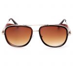 OWL ® 002 C3 Aviator Eyewear Sunglasses Women's Men's Metal Brown Frame Brown Lens One Pair