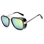 OWL ® 002 C7 Aviator Eyewear Sunglasses Women's Men's Metal Gold Frame Gold Lens One Pair