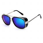 OWL ® 002 C9 Aviator Eyewear Sunglasses Women's Men's Metal Black Frame Green Lens One Pair
