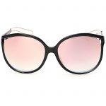 OWL ® 004 C3 Cat Rectangle Eyewear Sunglasses Women's Men's Metal Black Frame Pink Lens One Pair