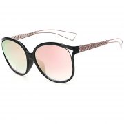 OWL ® 004 C3 Cat Rectangle Eyewear Sunglasses Women's Men's Metal Black Frame Pink Lens One Pair