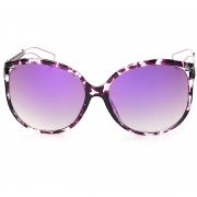 OWL ® 004 C4 Cat Rectangle Eyewear Sunglasses Women's Men's Metal Black Frame Purple Lens One Pair