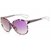 OWL ® 004 C4 Cat Rectangle Eyewear Sunglasses Women's Men's Metal Black Frame Purple Lens One Pair