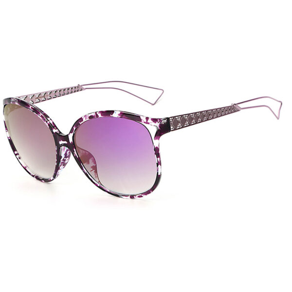 OWL ® 004 C4 Cat Rectangle Eyewear Sunglasses Women's Men's Metal Black Frame Purple Lens One Pair