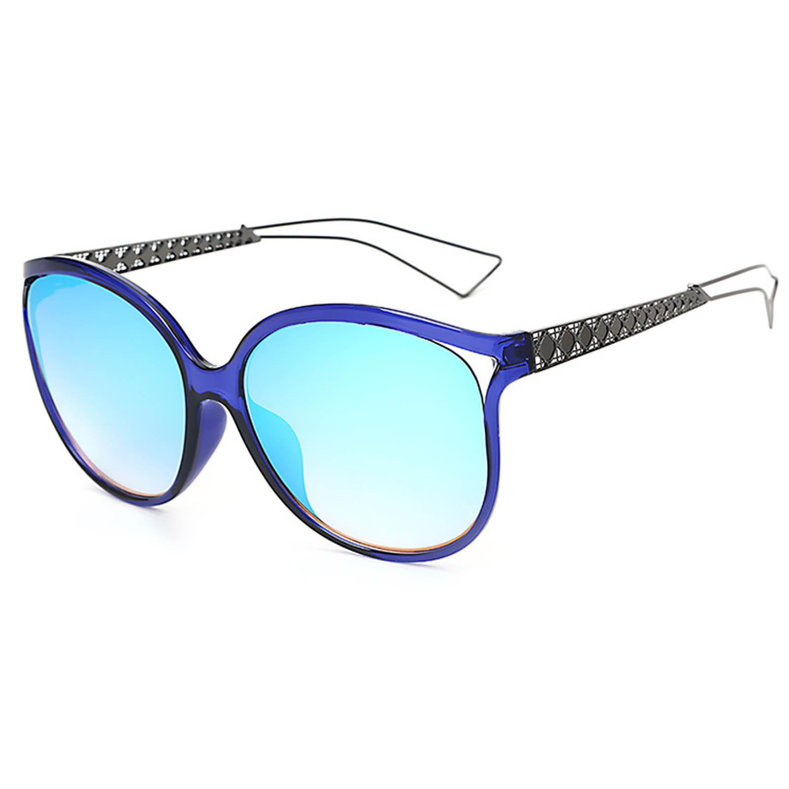 Owl ® 004 C5 Eyewear Sunglasses Womens Mens Metal Blue Frame Blue Lens One Pair Online 7822