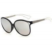 OWL ® 004 C5 Cat Rectangle Eyewear Sunglasses Women's Men's Metal Black Frame Silver Lens One Pair