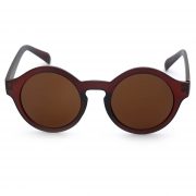 OWL ® 010 C3 Round Eyewear Sunglasses Women's Men's Plastic Round Circle Matte Brown Frame Brown Lens One Pair