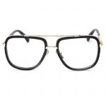 OWL ® 011 C6 Aviator Eyewear Sunglasses Women's Men's Metal Black Frame Clear Lens One Pair