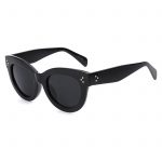 OWL ® 012 C1 Cat Eyewear Sunglasses Women's Men's Plastic Black Frame Black Lens One Pair