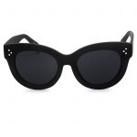 OWL ® 012 C2 Cat Eyewear Sunglasses Women's Men's Plastic Black Frame Black Lens One Pair