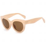 OWL ® 012 C4 Cat Eyewear Sunglasses Women's Men's Plastic Nude Frame Brown Lens One Pair