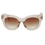 OWL ® 012 C5 Cat Eyewear Sunglasses Women's Men's Plastic Champigne Frame Brown Lens One Pair
