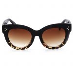 OWL ® 012 C6 Cat Eyewear Sunglasses Women's Men's Plastic Leopard Frame Brown Lens One Pair