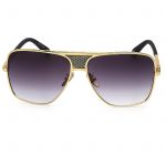 OWL ® 013 C2 Square Eyewear Sunglasses Women's Men's Metal Black Frame Smoke Lens One Pair