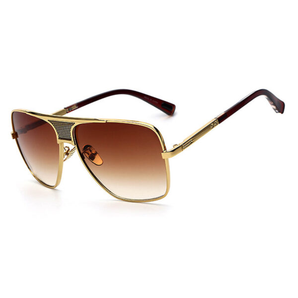 OWL ® 013 C3 Square Eyewear Sunglasses Women's Men's Metal Brown Frame Brown Lens One Pair