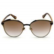 OWL ® 017 C3 Cat Round Eyewear Sunglasses Women's Men's Metal Round Leopard Frame Gold Lens One Pair