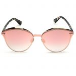 OWL ® 017 C4 Cat Round Eyewear Sunglasses Women's Men's Metal Round Floral Frame Pink Lens One Pair
