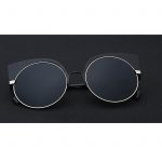 OWL ® 018 C1 Cat Round Eyewear Sunglasses Women's Men's Metal Gold Black Frame Black Lens One Pair