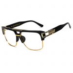 OWL ® 020 C3 Rectangle Eyewear Sunglasses Women's Men's Plastic Black Frame Clear Lens One Pair