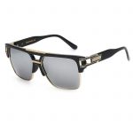 OWL ® 020 C4 Rectangle Eyewear Sunglasses Women's Men's Plastic Black Frame Silver Lens One Pair