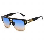 OWL ® 020 C4 Rectangle Eyewear Sunglasses Women's Men's Plastic Black Frame Colored Lens One Pair