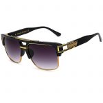 OWL ® 020 C6 Rectangle Eyewear Sunglasses Women's Men's Plastic Black Frame Smoke Lens One Pair