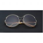 OWL ® 025 C1 Round Eyewear Sunglasses Women's Men's Metal Round Circle Gold Frame Brown Lens One Pair